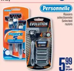 Jean Coutu PERSONELLE Selected razors offer