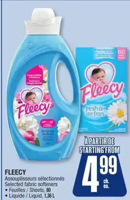 Jean Coutu FLEECY Selected fabric softeners Sheets, 80/Liquid, 1,36 L offer