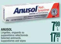 Jean Coutu ANUSOL Selected ointments, suppositories and wipes offer