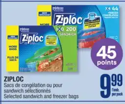 Jean Coutu ZIPLOC Selected sandwich and freezer bags offer