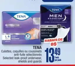 Jean Coutu TENA Selected leak-proof underwear, shields and guards offer