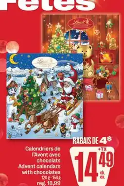 Jean Coutu LINDT Advent calendars with chocolates offer