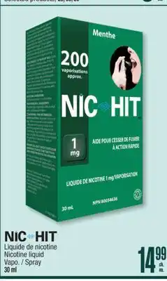 Jean Coutu NIC HIT Nicotine liquid Spray offer