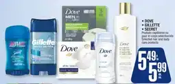Jean Coutu DOVE, GILLETTE, SECRET Selected hair and body care products offer