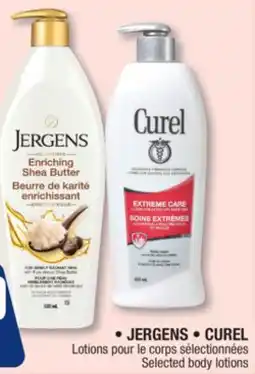 Jean Coutu JERGENS, CUREL Selected body lotions offer