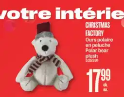 Jean Coutu CHRISTMAS FACTORY Polar bear plush offer