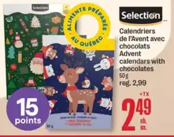 Jean Coutu SELECTION Advent calendars with chocolates offer