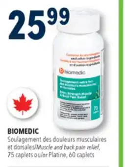 Familiprix Biomedic extra strength muscle & back pain relief caplets 75un offer
