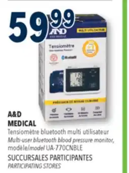 Familiprix A&D MEDICAL, Multi-user bluetooth blood pressure monitor, model UA-770CNBLE offer