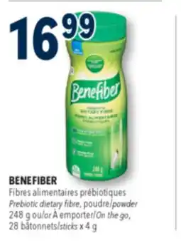 Familiprix BENEFIBER, Prebiotic dietary fibre, powder 248 g or On the go, 28 sticks x 4 g offer