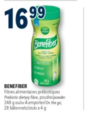 Familiprix BENEFIBER, Prebiotic dietary fibre, powder 248 g or On the go, 28 sticks x 4 g offer