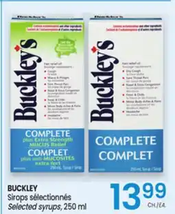 Uniprix BUCKLEY Sirops sélectionnés /Selected syrups offer