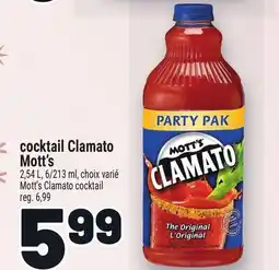 Metro COCKTAIL CLAMATO MOTT'S | MOTT'S CLAMATO COCKTAIL offer