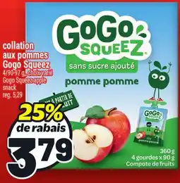Metro COLLATION AUX POMMES GOGO SQUEEZ | GOGO SQUEEZ APPLE SNACK offer