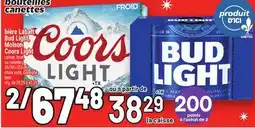 Metro BIÈRE LABATT BUD LIGHT,MOLSON COORS LIGHT offer