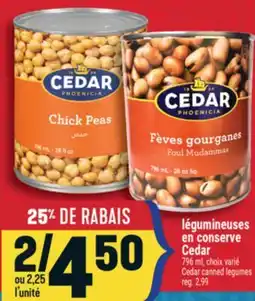 Marché Adonis LÉGUMINEUSES EN CONSERVE CEDAR | CEDAR CANNED LEGUMES offer