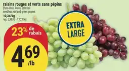 Marché Adonis RAISINS ROUGES ET VERTS SANS PÉPINS | SEEDLESS RED AND GREEN GRAPES offer