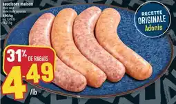 Marché Adonis SAUCISSES MAISON | HOME MADE SAUSAGES offer