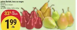 Marché Adonis POIRES BARTLETT, BOSC OU ROUGES | BARTLETT, BOSC OR RED PEARS offer