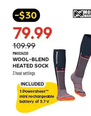 Pronature WOOL-BLEND HEATED SOCK offer