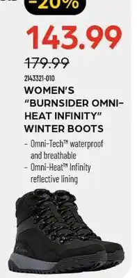 Pronature WOMEN'S BURNSIDER OMNI-HEAT INFINITY WINTER BOOTS offer