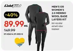 Pronature MEN'S OR WOMEN'S 2.0 MERINO -40% WOOL BASE LAYERS KIT offer