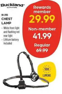 Pronature Buckland OUTFITTERS Rewards member 90-2155 CHEST offer