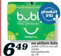 Marché Richelieu EAU PÉTILLANTE BUBLY | BUBLY SPARKLING WATER offer