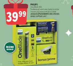 Familiprix PHILIPS, One Blade 360, Trimmer and shaver with bonus blade offer