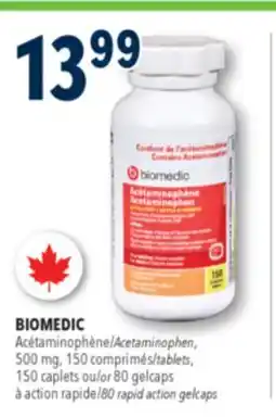 Familiprix Biomedic extra strength acetaminophen tablets for adults 150un offer