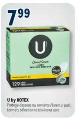 Familiprix U by KOTEX, Liners or pads, selected sizes offer