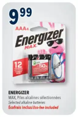 Familiprix ENERGIZER, MAX, Selected alkaline batteries offer