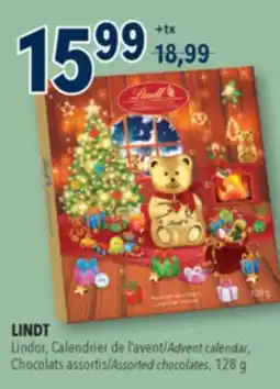 Familiprix LINDT, Lindor, Advent calendar, Chocolats Assorted chocolates, 128 g offer