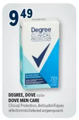 Familiprix DEGREE, DOVE or DOVE MEN CARE Clinical Protection Selected antiperspirants offer