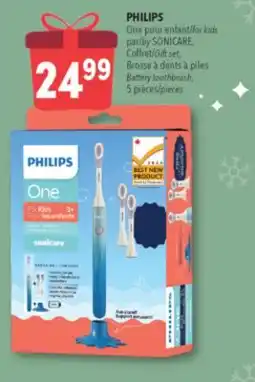 Familiprix PHILIPS, for kids by SONICARE, Gift set, Battery toothbrush, 5 pieces offer