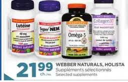 Proxim WEBBER NATURALS, HOLISTA Selected supplements offer