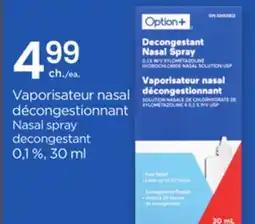 Proxim OPTION+ Nasal spray decongestant offer