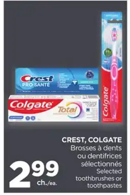 Proxim CREST, COLGATE Selected toothbrushes or toothpastes offer