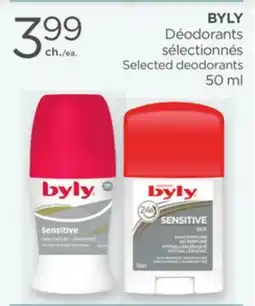 Proxim BYLY Selected deodorants offer