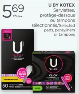 Proxim U BY KOTEX Selected pads, pantyliners or tampons offer