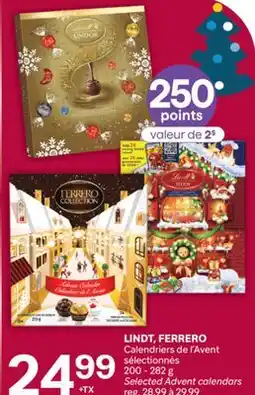 Brunet LINDT, FERRERO Calendriers de l'Avent sélectionnés offer