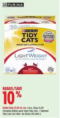 Canadian Tire Selected Tidy Cats Cat Litter offer