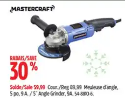 Canadian Tire Mastercraft 5˝ Angle Grinder, 9A offer