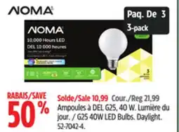 Canadian Tire NOMA G25 40W LED Bulbs offer
