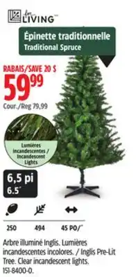 Canadian Tire For Living Inglis Pre-Lit Tree. Clear incandescent lights offer