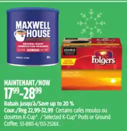 Canadian Tire Maxwell Selected K-Cup Pods or Ground Coffee offer
