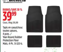Canadian Tire Michelin Year-Round Rubber Protection Floor Mats, 4-Pc offer