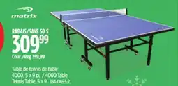 Canadian Tire Matrix 4000 Table Tennis Table, 5 x 9´ offer