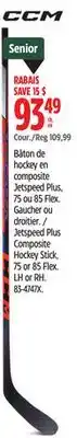 Canadian Tire Jetspeed Plus Composite Hockey Stick, 75 or 85 Flex offer