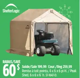 Canadian Tire Shelterlogic Peak Shed offer